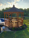 Amish Wood Gazebo-In-A-Box beside a pool