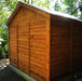 Rear view of the Outdoor Living Today Space Master Storage Shed