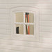 Close-up of the Lifetime storage shed's window detail.