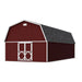 Extra-spacious 16x34 Little Cottage Co. Classic Gambrel Large Barn in red with white trim and dark shingles, offering high-capacity storage and rustic style.