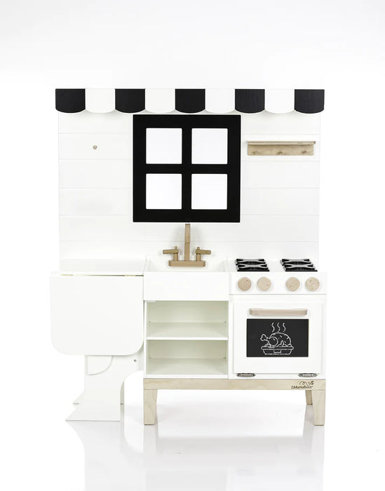 front angle of Aviana Gourmet Play Kitchen with chicken in oven