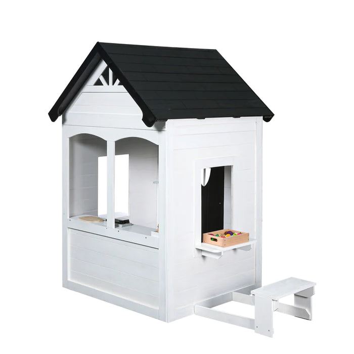 back & side angle of Zahara Playhouse in white background