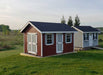 2 ez fit riverside sheds in a farm painted in red