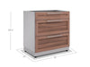 Dimension diagram of the NewAge Classic 3-Drawer Cabinet showing 32 in. width, 23 in. depth, and 34 1/4 in. height.
