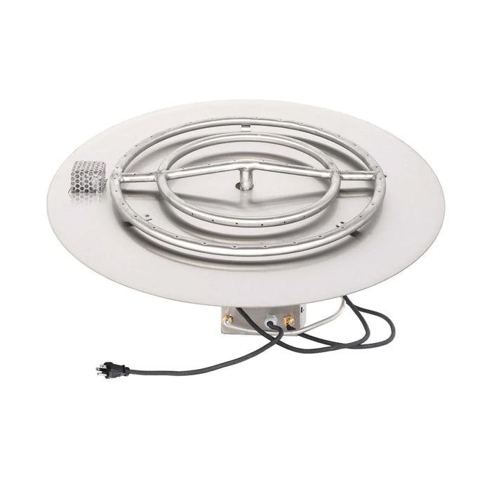 30" Round Flat Pan & 24" Round Stainless Steel Burner side angle