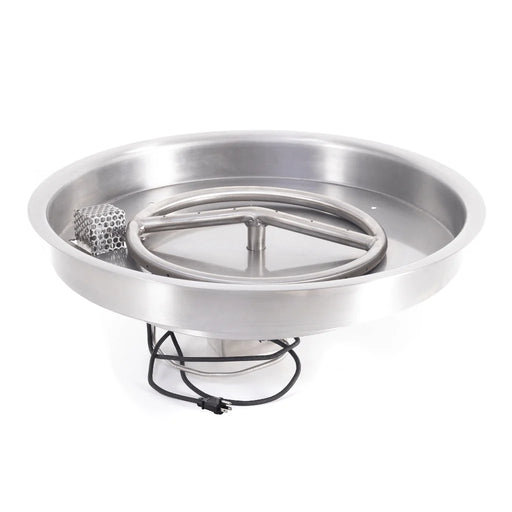  31" Round Drop-in & 24" Round Stainless Steel Burner front & side angle