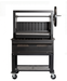 Side view of the 36 inch Sunterra Pro Series Argentine brasero grill cart with single grate, showing rear detail.
