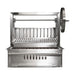 36-inch single stainless steel Argentine rear brasero grill from Sunterra's Outdoor series, shown in a front product view.