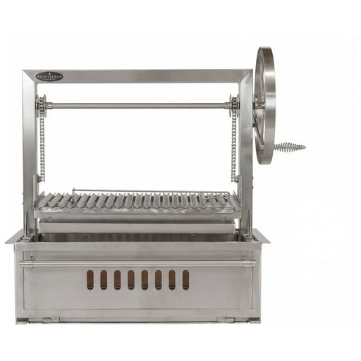 Sunterra Outdoor Santa Maria 36 inch single stainless steel grill with adjustable grate and open-flame cooking design.