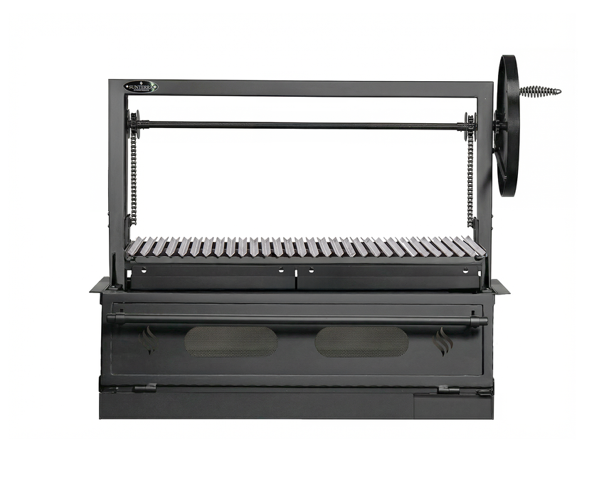 Sunterra Pro Series 48 inch built-in Santa Maria grill showing single grate detail and sturdy construction.
