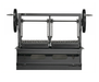 Sunterra Pro Series 48 inch built-in Santa Maria grill showing detail of the split grate design for wood-fire cooking.