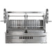 Sunterra 48 inch split stainless steel Argentine rear brasero grill, showing detailed construction and design.