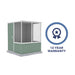 Absco Chicken Coop 5 by 5 ft - Pale Eucalypt with a '12 Year Warranty' badge, on a white background.
