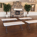 Lifetime 4 Pack 6-Foot Rectangle Folding Tables arranged indoors for banquet or event setup with sturdy steel legs