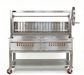 Detail view of the 60-inch single cart stainless Argentine rear brasero, showing sturdy construction and finish.