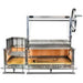 Close-up detail of the Sunterra 60 inch stainless steel Argentine side brasero, showcasing its sturdy build and finish.
