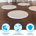 Lifetime 4 Pack 60 Inch Round Nesting Table in almond finish highlighting stain resistant surface and all weather protection