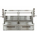 Sunterra's 60in single stainless Argentine rear brasero grill showcases its sleek, durable design for outdoor cooking.