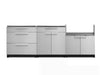 Outdoor Kitchen	Stainless Steel	3-Piece Cabinet Set	in white background