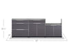 Outdoor Kitchen	Aluminum Slate Gray	3-Piece Cabinet Set	dimensions