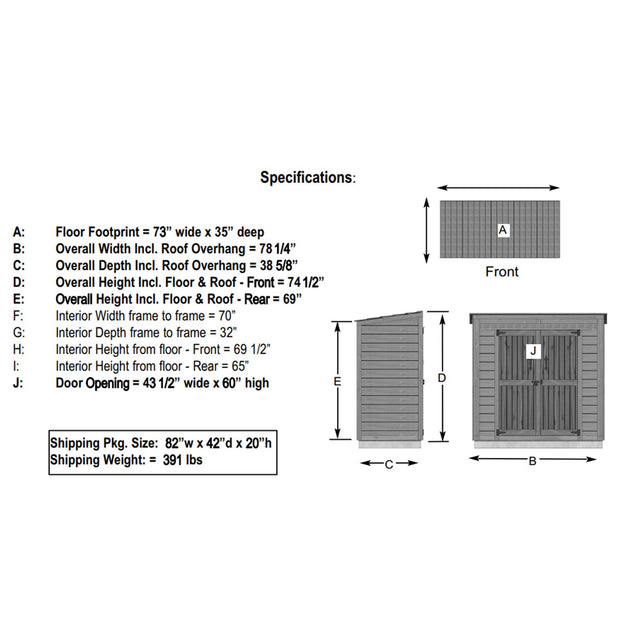 Specs of the GardenSaver 6x3 with Double Door