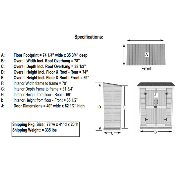 specs of Garden Chalet 6×3