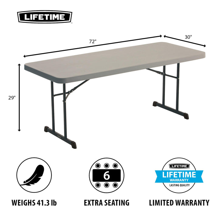 Lifetime 4 Pack Professional Folding Table putty color dimensions 72 inch length 30 inch width 29 inch height