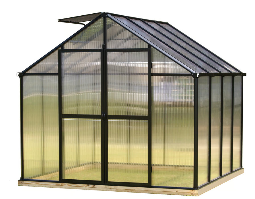 8ft Riverstone MONT Greenhouse in black finish isolated on white background product image