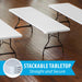 Lifetime 27 Pack 8-Foot Rectangle Nesting Table showing stackable tabletop design for secure storage