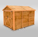  Outdoor Living Today 8x12 Space Master shed with plywood roof and side panels.