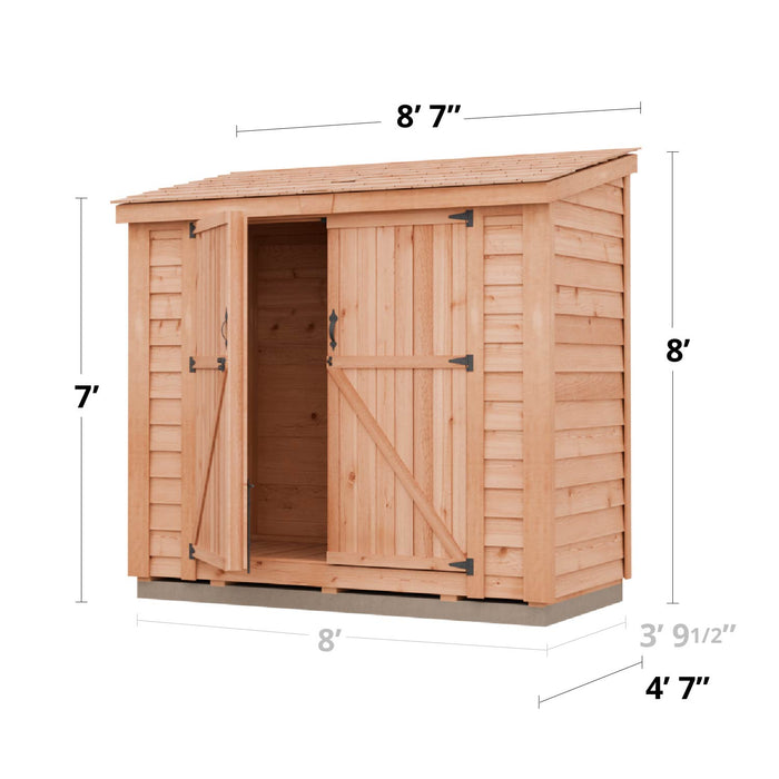 Specifications of the Outdoor Living Today SpaceSaver 8x4 Storage Shed