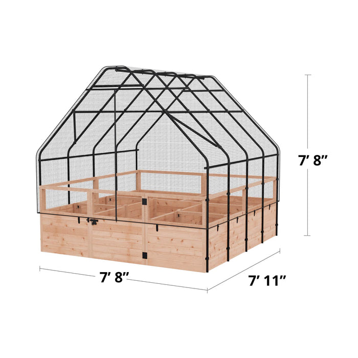 specs of Garden in a Box With Birdnetting Cover 8 x 8