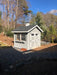 8x8 homestead shed kit painted light blue with all accesorries