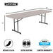 Lifetime 4 Pack Professional Folding Table putty color dimensions 96 inch length 30 inch width 29 inch height
