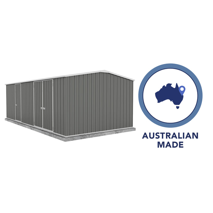 Absco Workshop 20' x 10' Metal Shed with Australian made badge.