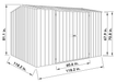 Line drawing showing the dimensions of the Absco 10 x 10 ft Steel Storage Shed.