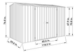 Line drawing showing the dimensions of the Absco 10 x 5 ft Metal Premier Storage Shed.