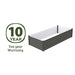 The Organic Garden Co Absco 6' x 3' Metal Rectangle Garden Bed with a ten-year warranty badge on a white background.