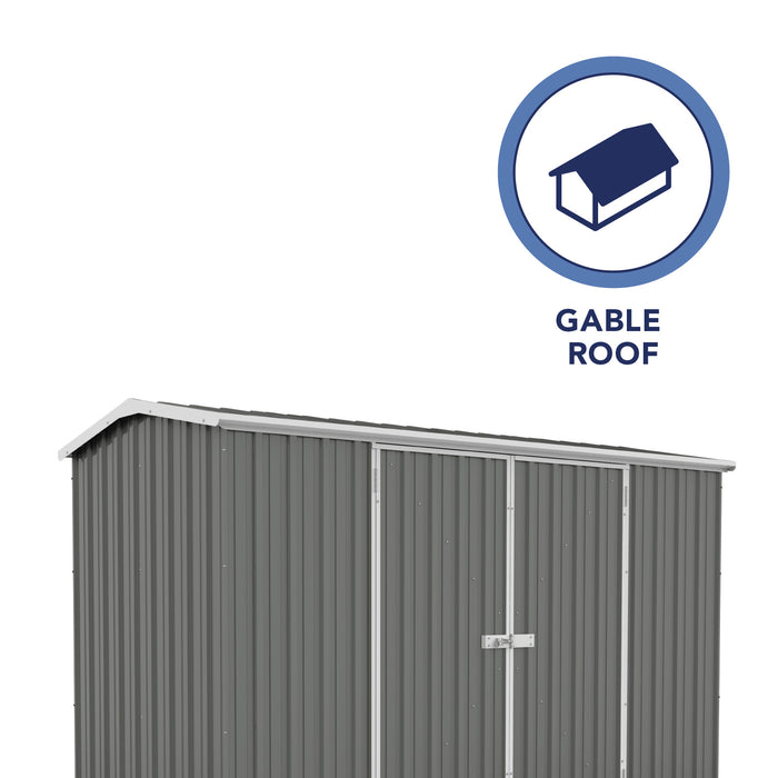 Roof detail of the Absco Outdoor Premier 10ft Metal Storage Shed.