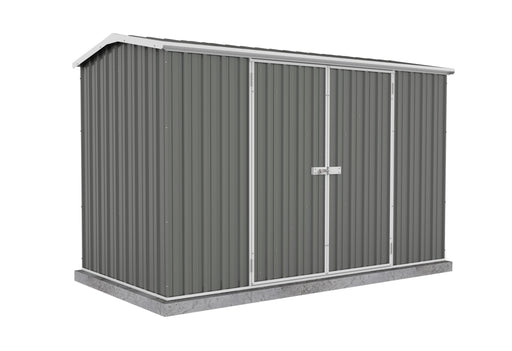 Absco 10x5' Premier Metal Storage Outdoor Shed in white background.