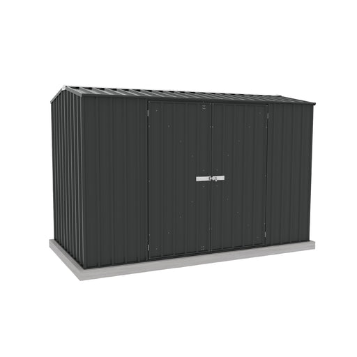 The Absco Premier 10x5' Metal Monument Storage Shed in white background.