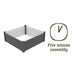 The Absco 4 by 4 feet Steel Garden Bed featuring a 'Five minute assembly' badge, on a white background.
