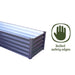 The Absco AB1303 Metal L Garden Bed highlighting the rolled safety edges feature.