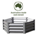 Absco The Organic Garden Co 3.28' x 3.28' Metal Hex Garden Bed with 'Australian made and owned' badge, isolated on white.