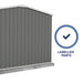 The Absco Workshop 20' x 10' Metal Shed with labelled parts.