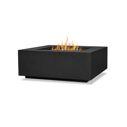 Modern Real Flame Aegean Square Fire Pit Table with Propane Flames C9812LP-BLK in white background