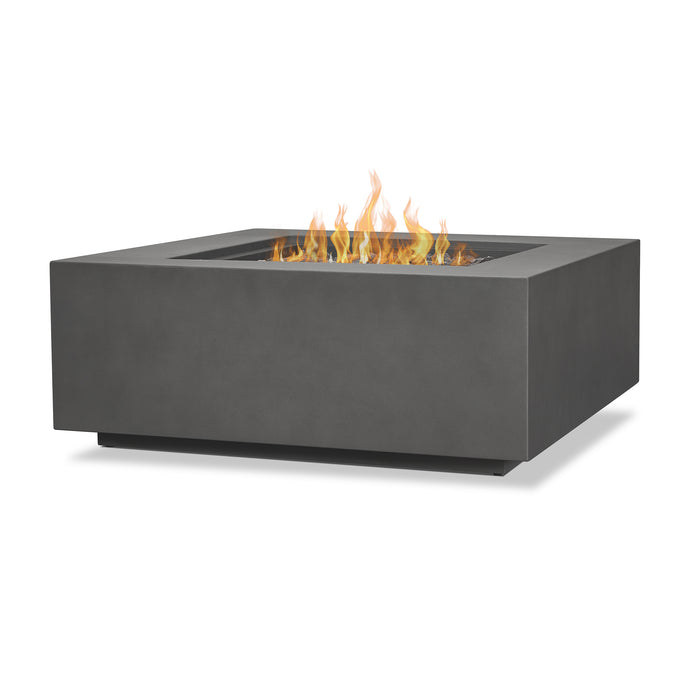 Modern Real Flame Aegean Square Fire Pit Table with Propane Flames C9812LP-WSLT in white background