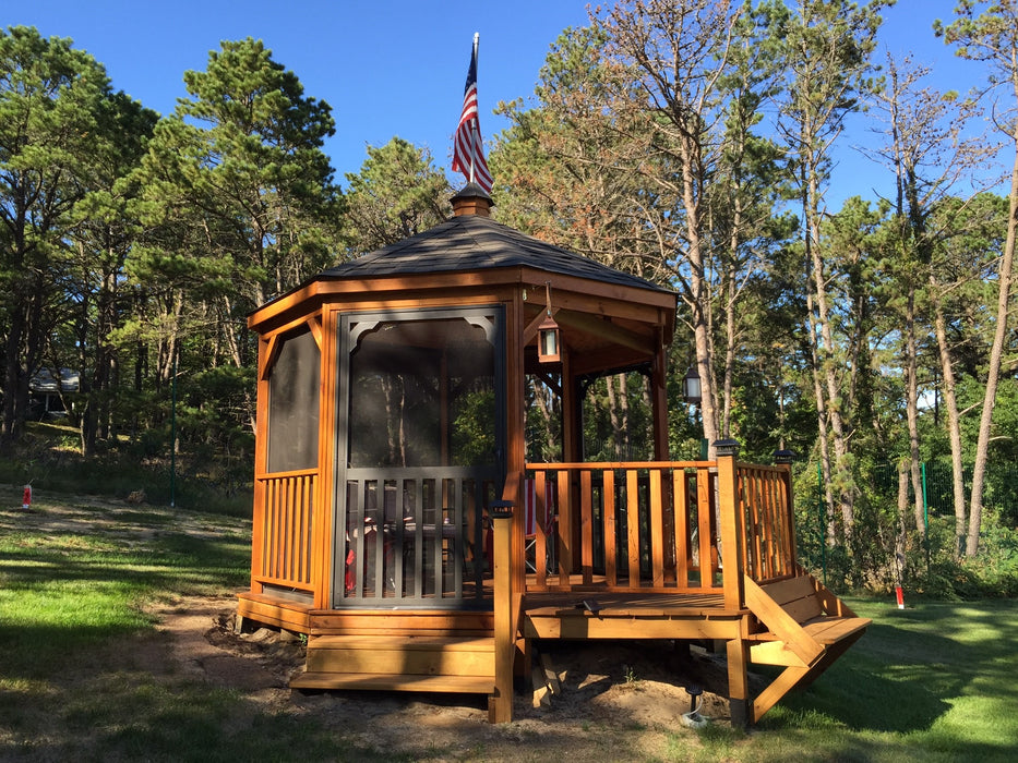 Amish 8 Foot Wood Gazebo-In-A-Box in the woods