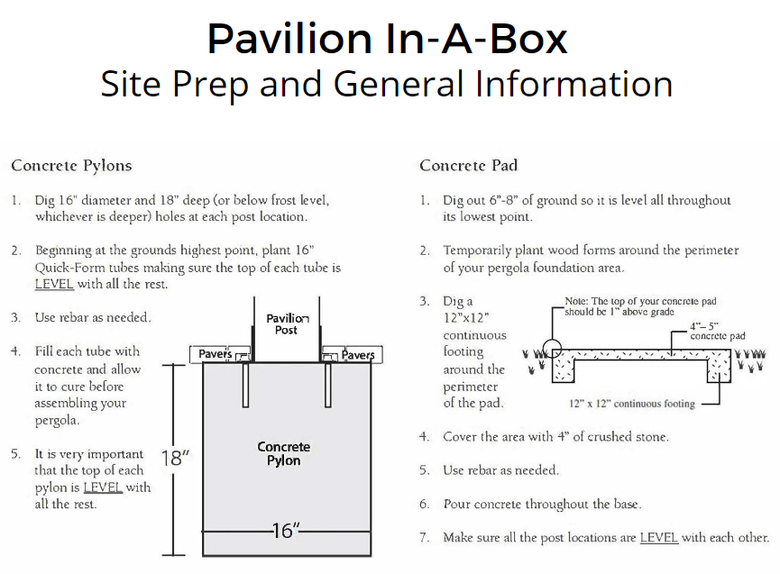 Amish Gazebos 12 x 15 Pavilion-In-A-Box site prep