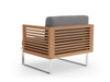 Back of Monterey Chat Chair Stainless Steel Teak